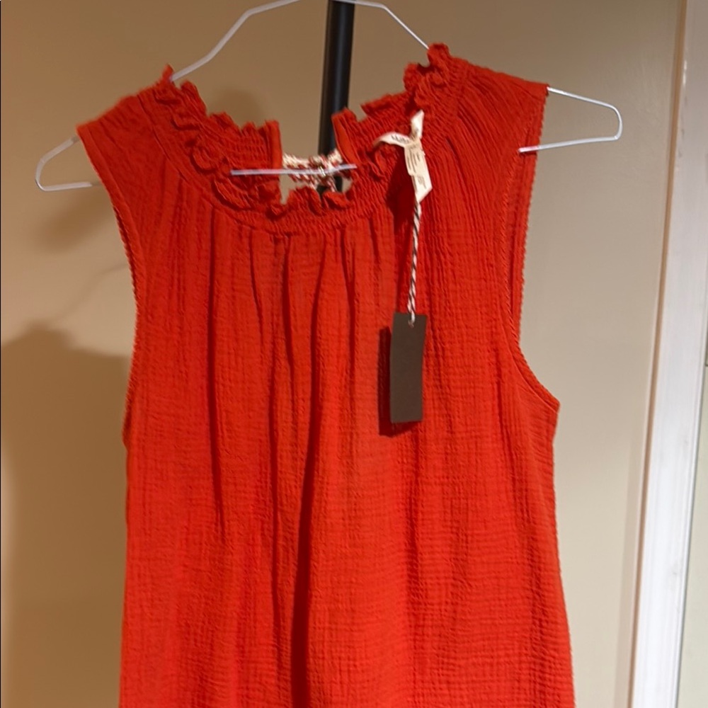 Matilda Jane Orange Ruffled Sleeveless Blouse